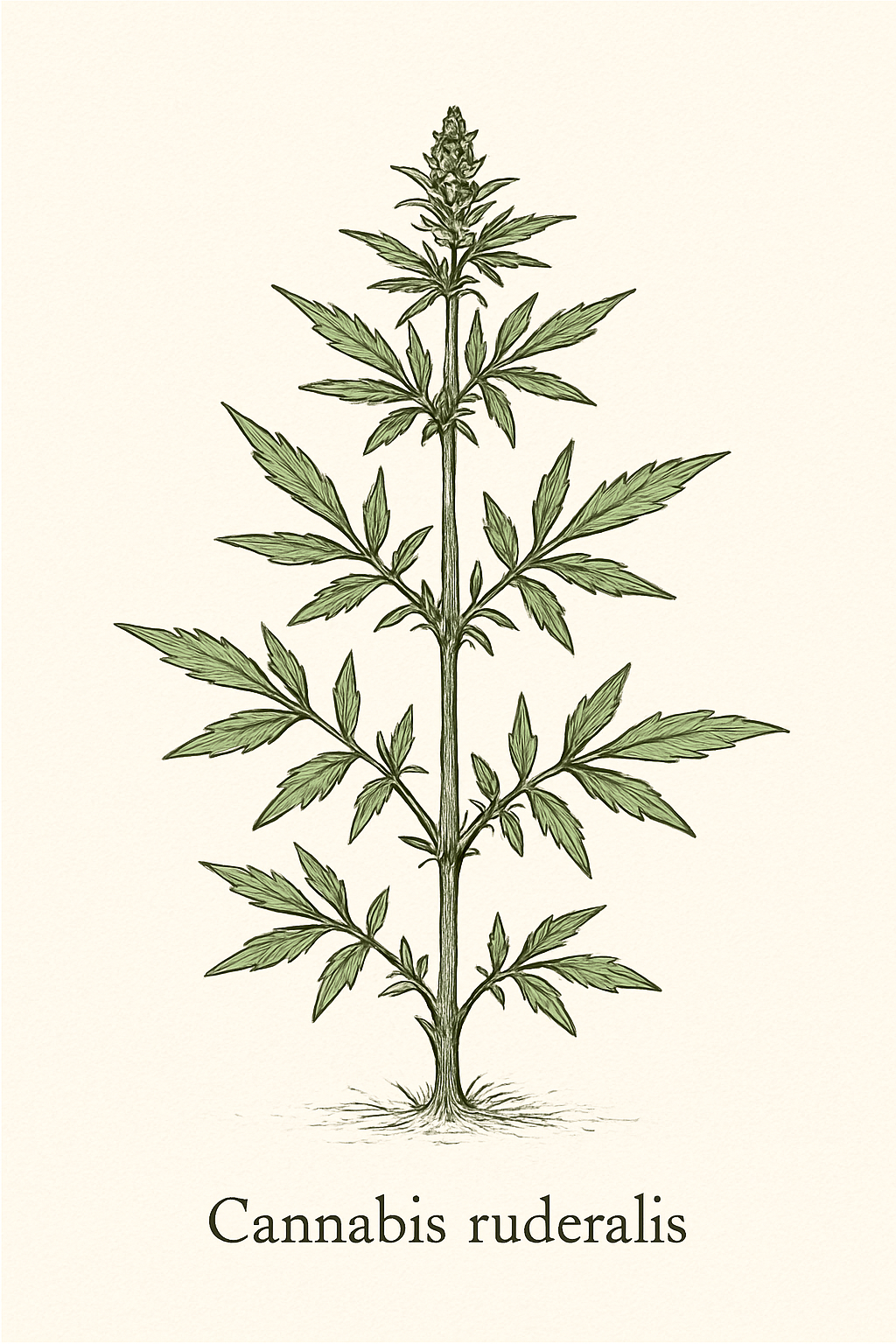 Ilustração da Cannabis Ruderalis