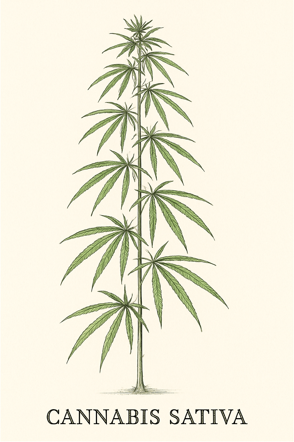 Ilustração da Cannabis Sativa